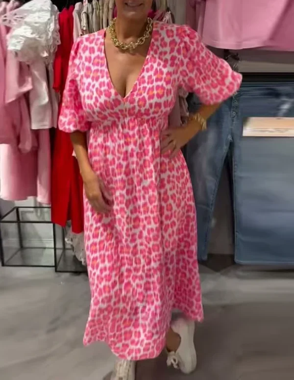 Women Flower Print Dress Boho A-Line Long Dress Women Summer Vintage Maxi Dresses Casual Loose Holiday Party Dress 2023