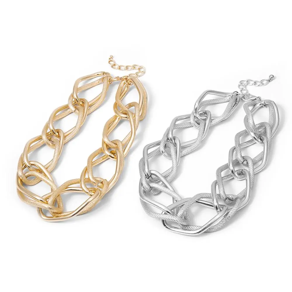 Lacteo Punk Multi Layered Gold Color Chain Choker Necklace Jewelry for Women Hip Hop Big Thick Chunky Clavicle Chain Necklace - Image 3