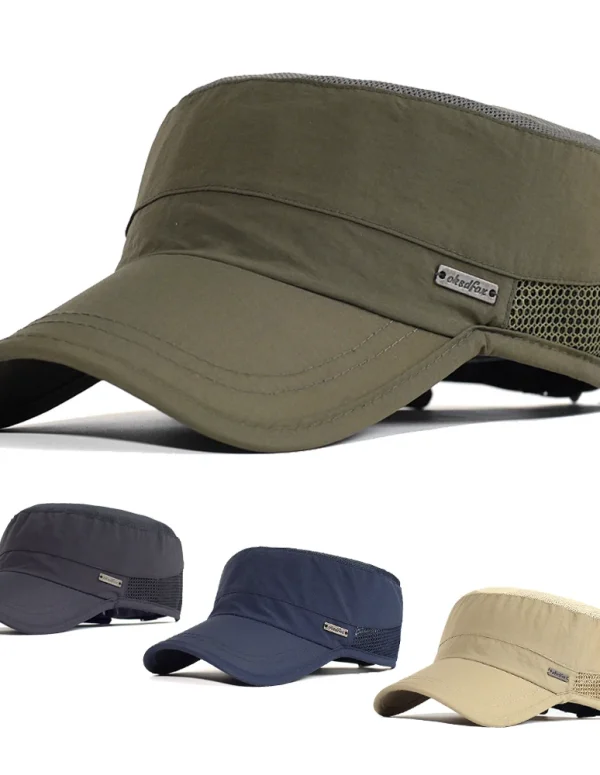 Summer Mesh Outdoor Sport Quick Drying Military Caps Men Breathable Cadet Army Cap Flat Top Hat Cycling Running Cap Baseball Cap