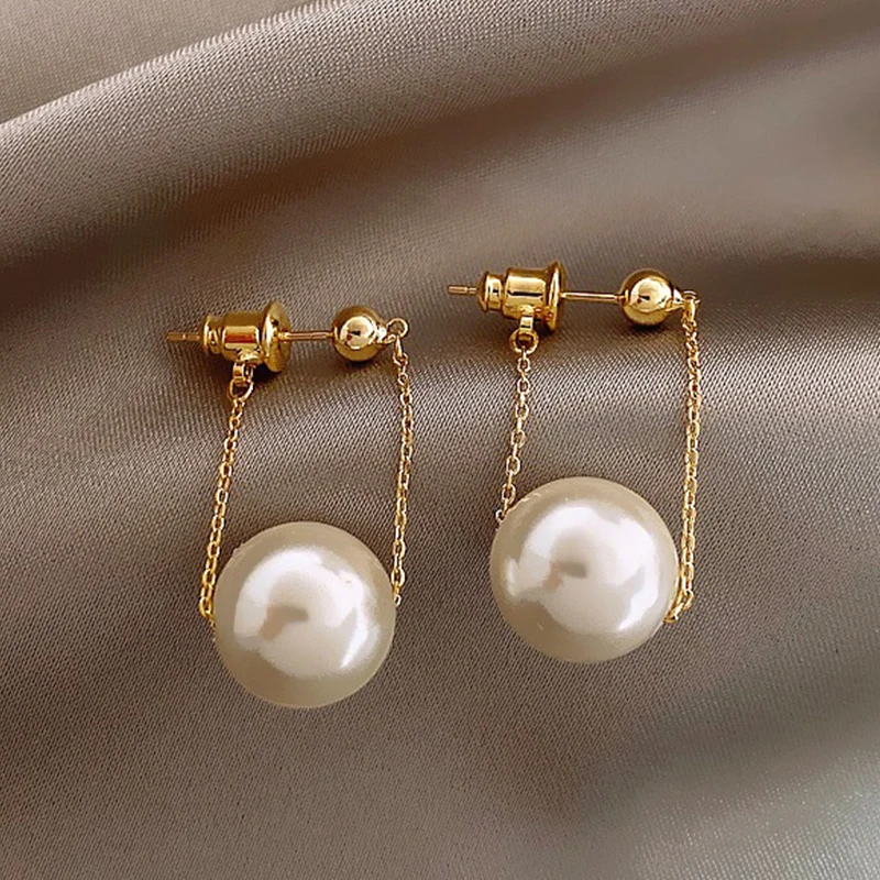 New Korean Style White Pearl Drop Earrings for Women Shiny Rhinestone Temperament Earring Wedding Party Engagement Jewelry - Image 24