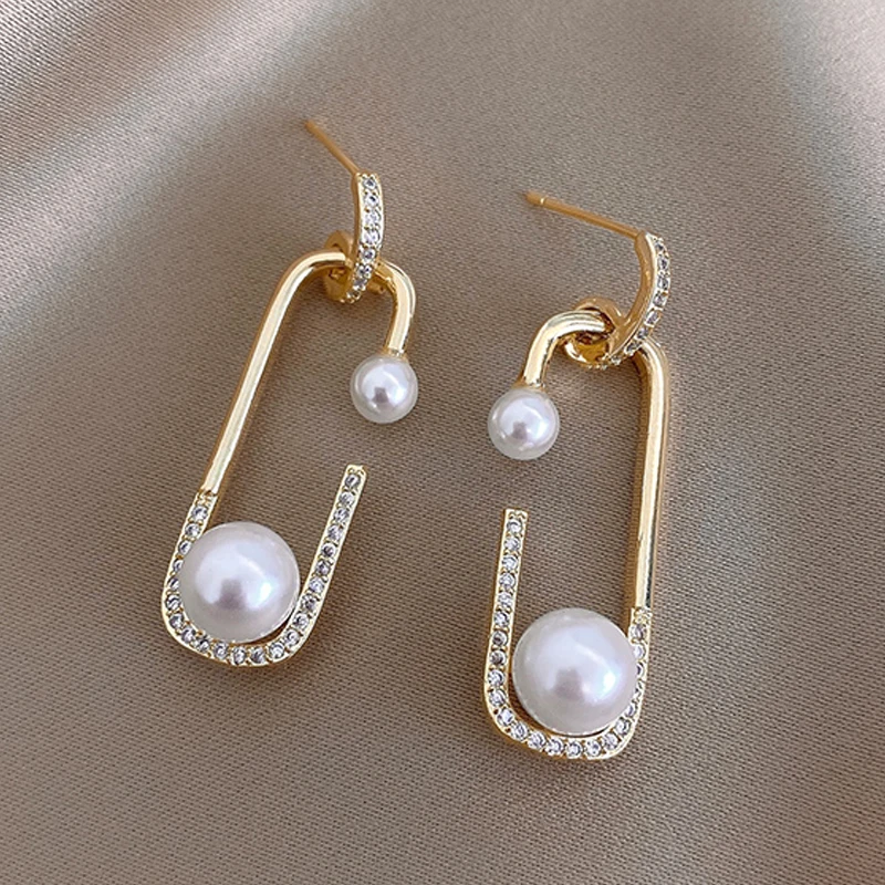 New Korean Style White Pearl Drop Earrings for Women Shiny Rhinestone Temperament Earring Wedding Party Engagement Jewelry - Image 26