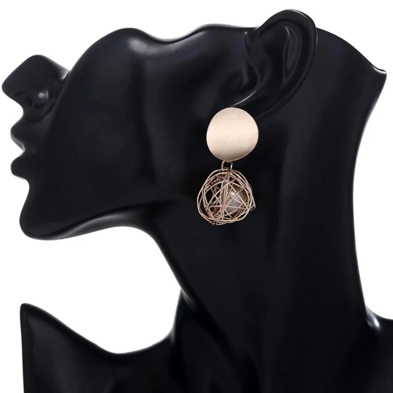 New Fashion Statement Drop Earrings for Women Pearl & Ball Geometric Earrings Gold Color Dangle Earing Fashion Ear Jewelry - Image 6