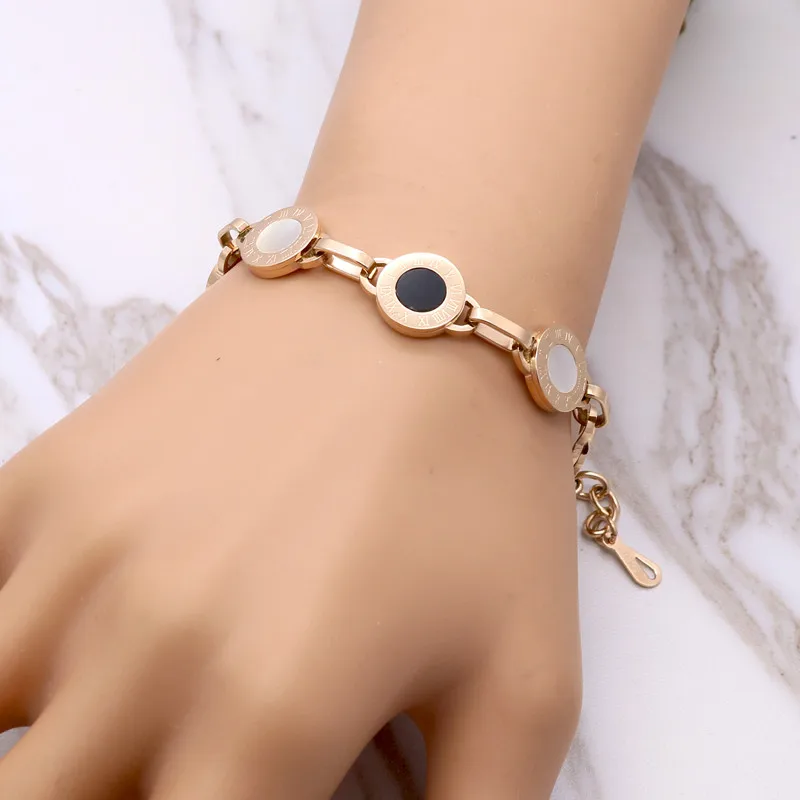 Gorgeous Gold/Rose /Silver Color White Shell Black Resin Charm Bracelet Wedding Party Beads Bracelets For Women Bridal Pulseras - Image 14