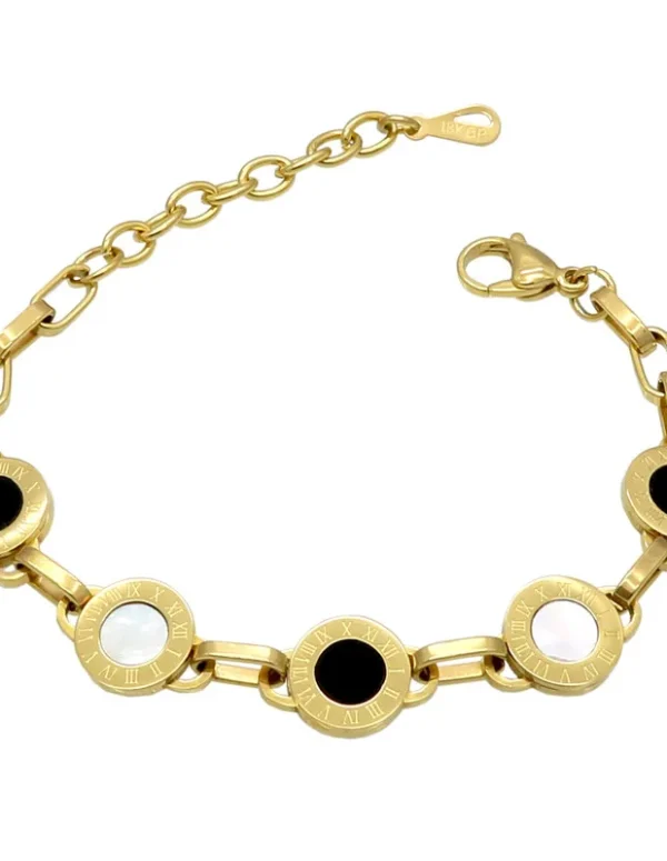 Gorgeous Gold/Rose /Silver Color White Shell Black Resin Charm Bracelet Wedding Party Beads Bracelets For Women Bridal Pulseras