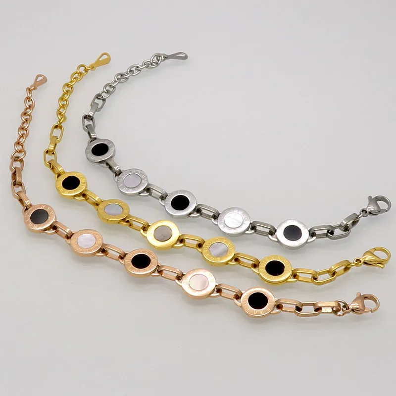 Gorgeous Gold/Rose /Silver Color White Shell Black Resin Charm Bracelet Wedding Party Beads Bracelets For Women Bridal Pulseras - Image 9