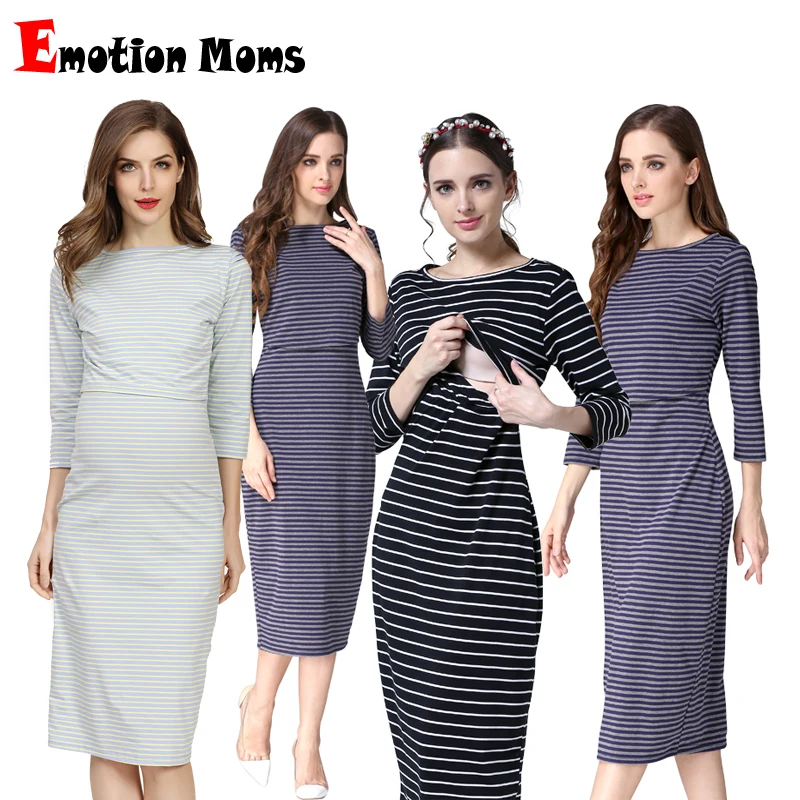New Spring Striped Maternity Breastfeeding Dresses Pregnancy Clothes Women Pregnant Nursing Lactation Dress Drop Shipping - Image 19