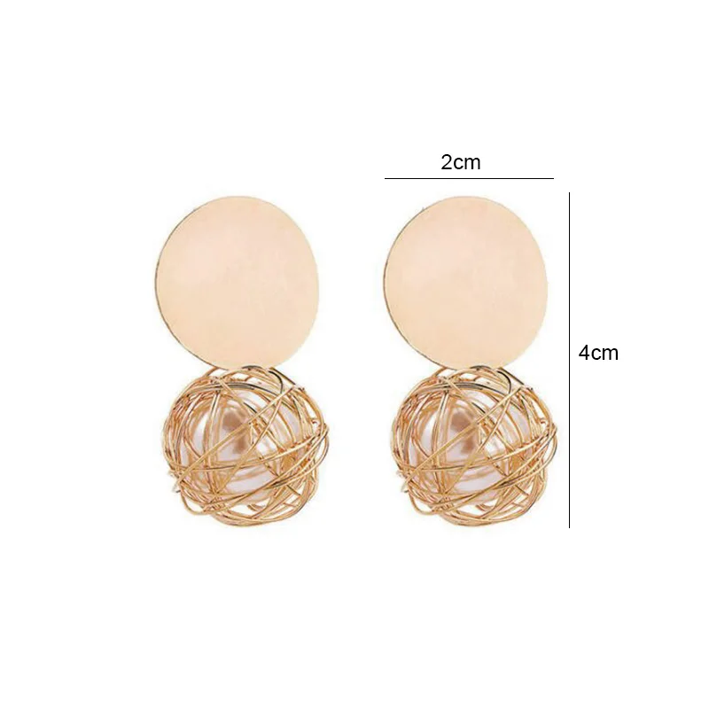 New Fashion Statement Drop Earrings for Women Pearl & Ball Geometric Earrings Gold Color Dangle Earing Fashion Ear Jewelry - Image 12