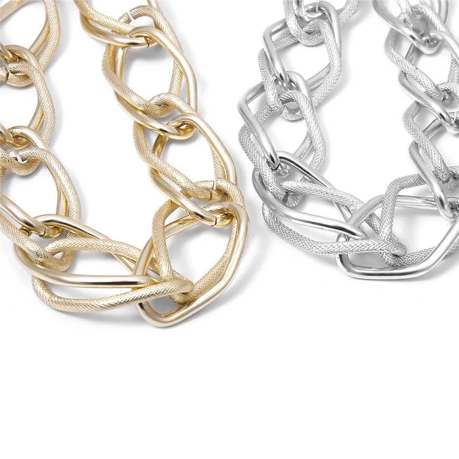 Lacteo Punk Multi Layered Gold Color Chain Choker Necklace Jewelry for Women Hip Hop Big Thick Chunky Clavicle Chain Necklace - Image 51