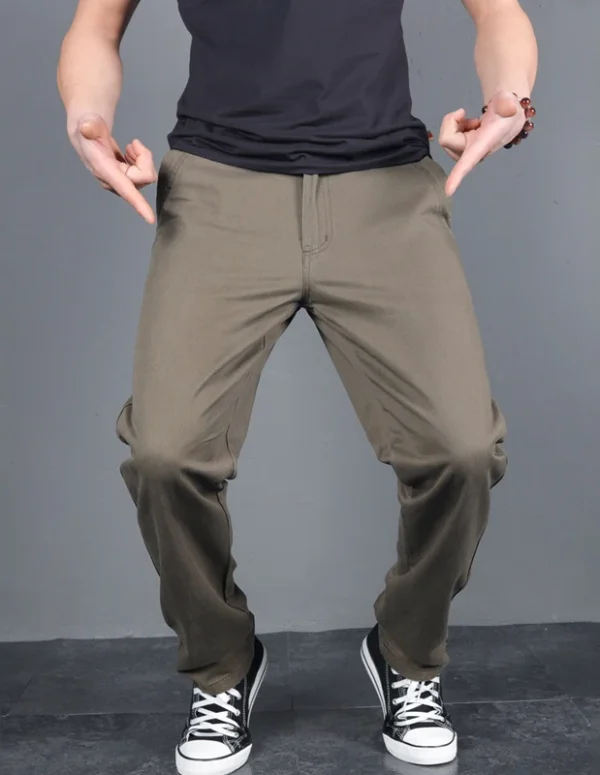 New Men's Spring Autumn Solid Casual Pants Cotton Slim Fit Chinos Fashion Long Trousers Male Pantalon Hombre Plus Size 3XL 4XL