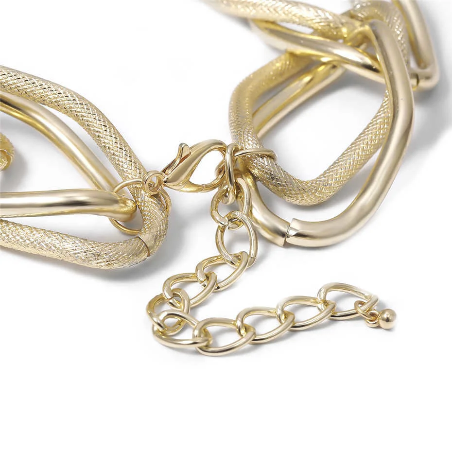 Lacteo Punk Multi Layered Gold Color Chain Choker Necklace Jewelry for Women Hip Hop Big Thick Chunky Clavicle Chain Necklace - Image 53
