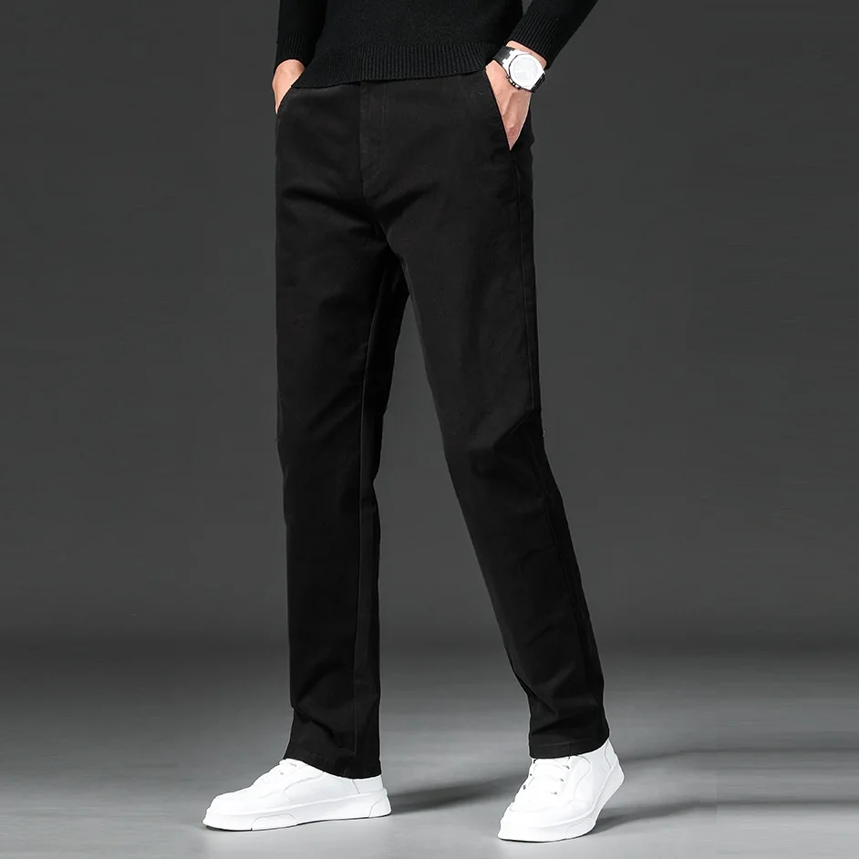 New in Spring Casual Pants Men Straight Fit Cotton Stretch Chino Trouser Male Formal Work Business Dress Khaki Fashion Regular - Image 5