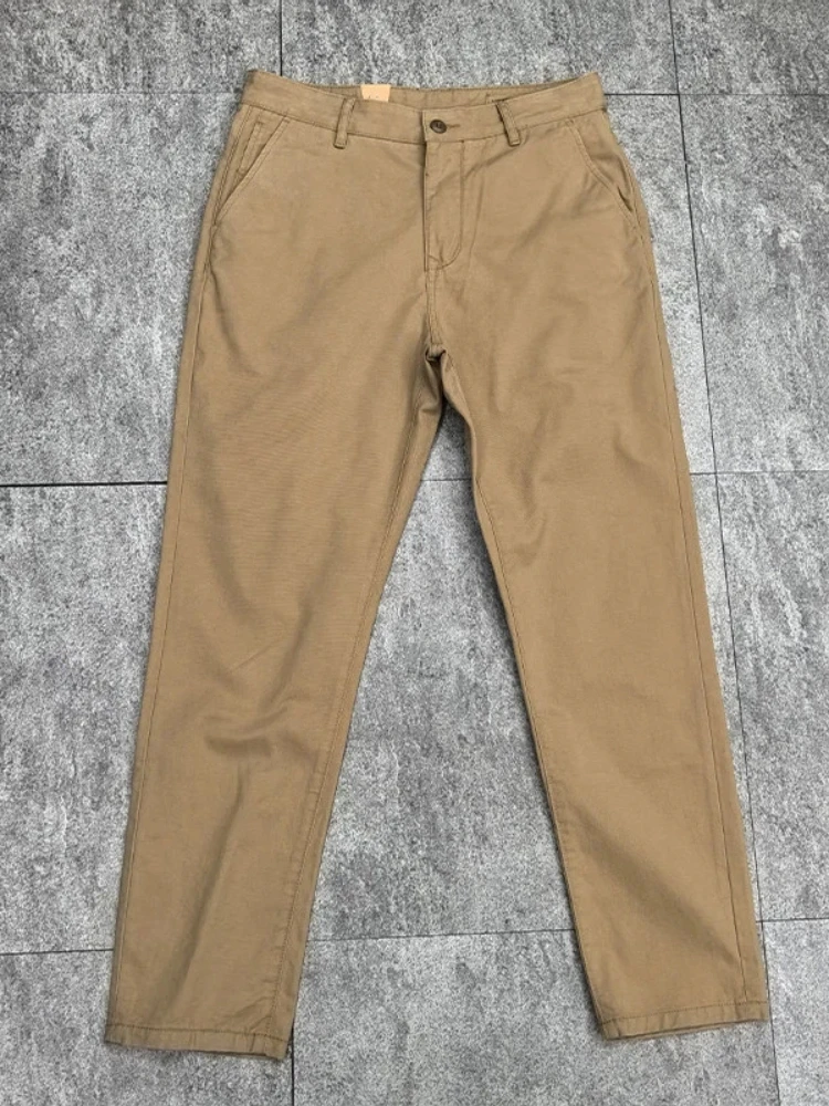 2026 Spring New American Retro Woven Twill Chino Cargo Pants Men's Fashion 100% Cotton Washed Casual Business Straight Trousers - Image 6