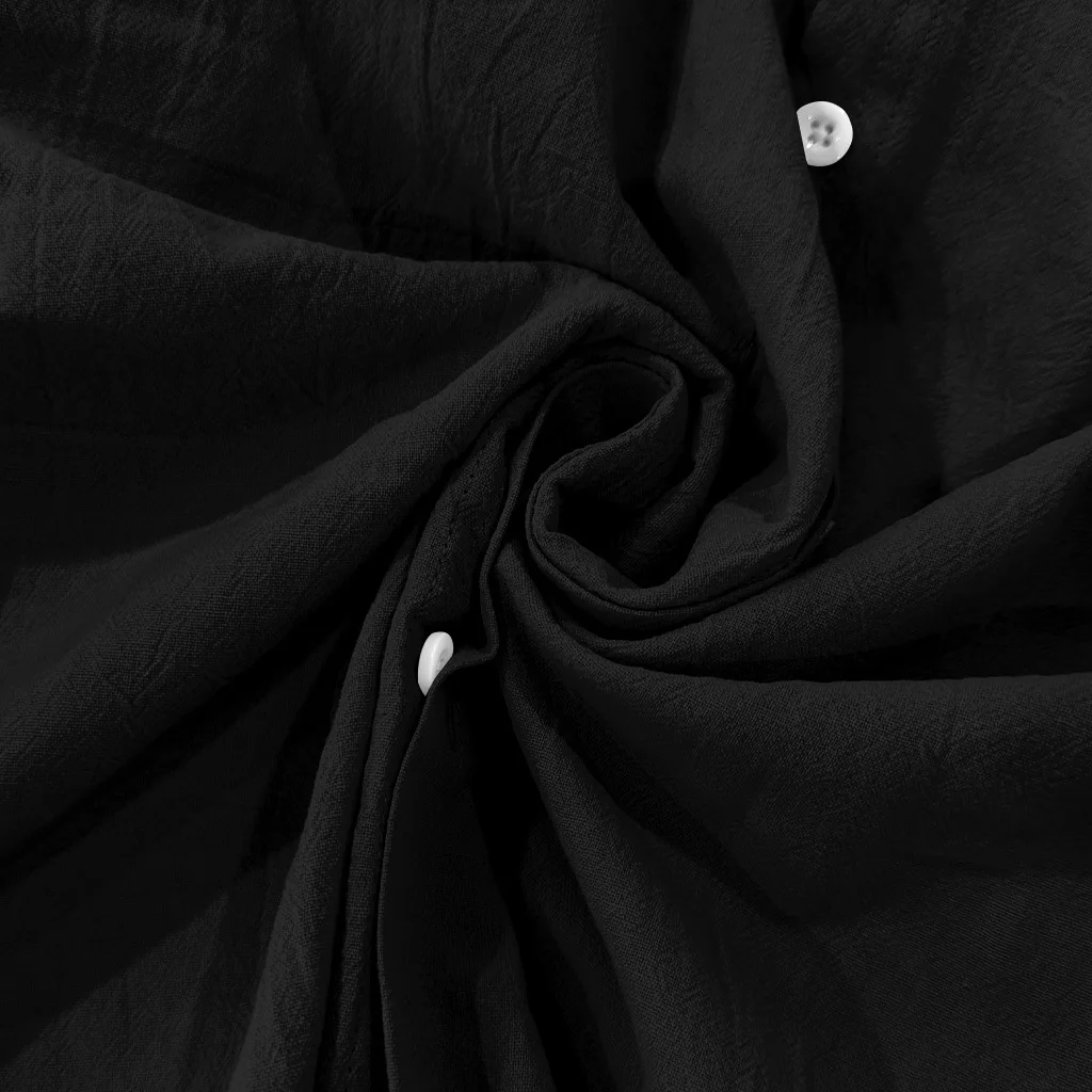 Men's Linen Mandarin Collar Shirt - Breathable Wrinkle-Free New Chinese Style with Pocket (Beige/Black/White, S-XXXL) Wholesale - Image 39