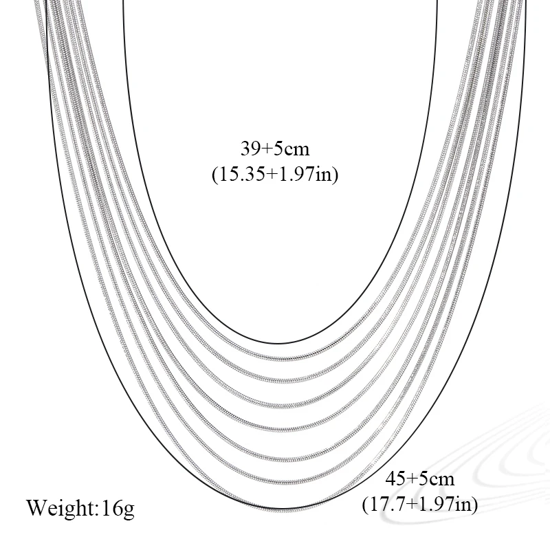 EILIECK 316L Stainless Steel Metal Multilayer Chain Necklace For Women Fashion 18K Gold Plated Collar Waterproof Jewelry Gift - Image 27