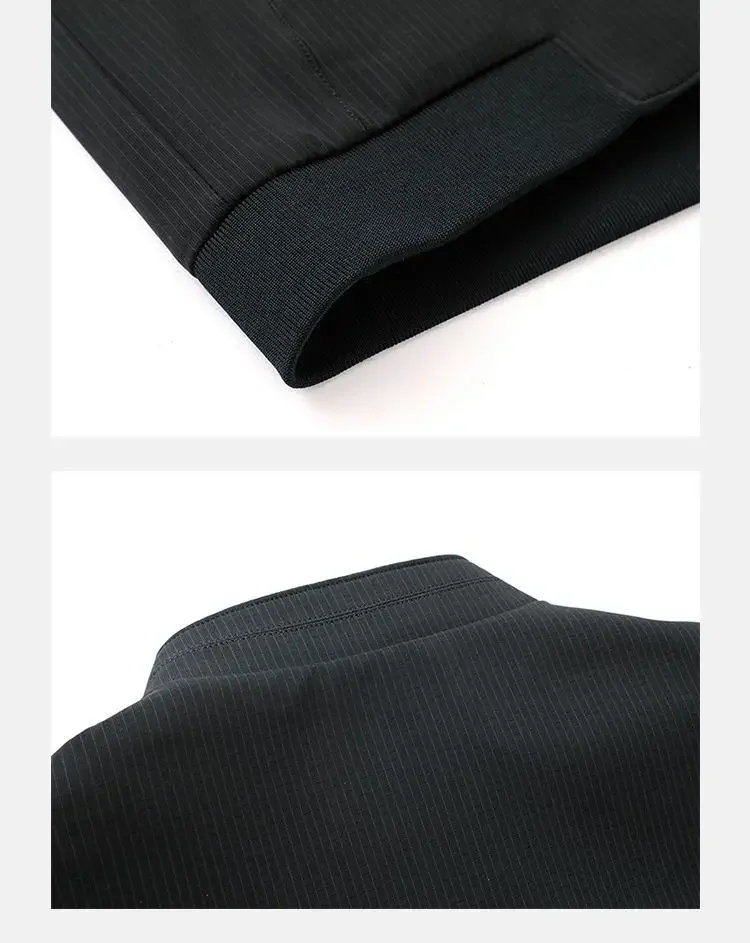 Spring Autumn Men's Stand Collar Jacket Windproof Casual Business Wear Coat Blue Black Khaki Outdoor Overcoat Men Clothing - Image 17