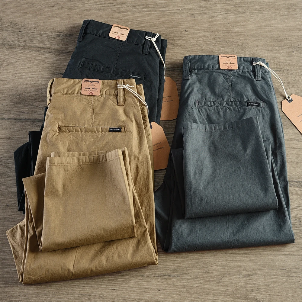 2024 Summer New American Thin Quick-drying Stretch Casual Pants Men's Simple 97% Cotton Slim CHINO Business Straight Trousers - Image 10