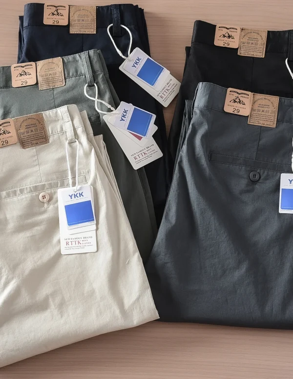 2025 Summer New Japanese Retro Thin Quick Drying Casual Pants Men's Simple 97% Cotton Washed CHINO Business Straight Trousers