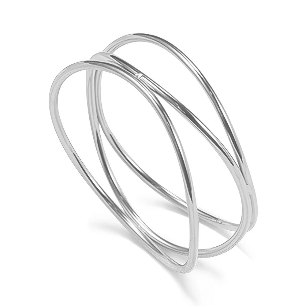 Top Sale Three Layered Wave Finger Rings For Women Simple 18K Gold PVD Plated Stainless Steel Waterproof Jewelry 2025 - Image 7