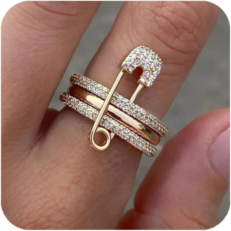 Gold Rings for Women Non Tarnish, 14k Gold Plated Dainty Stacking Cubic Zirconia Thumb Rings, Knuckle Women Rings Set Jewelry