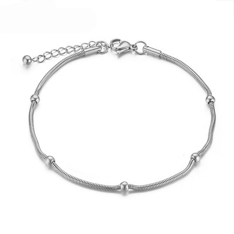 Lokaer Trendy Rose Gold Color Chain & Link Bracelets For Women High Quality Stainless Steel Beads Bracelet & Bangle Gift B19103 - Image 3