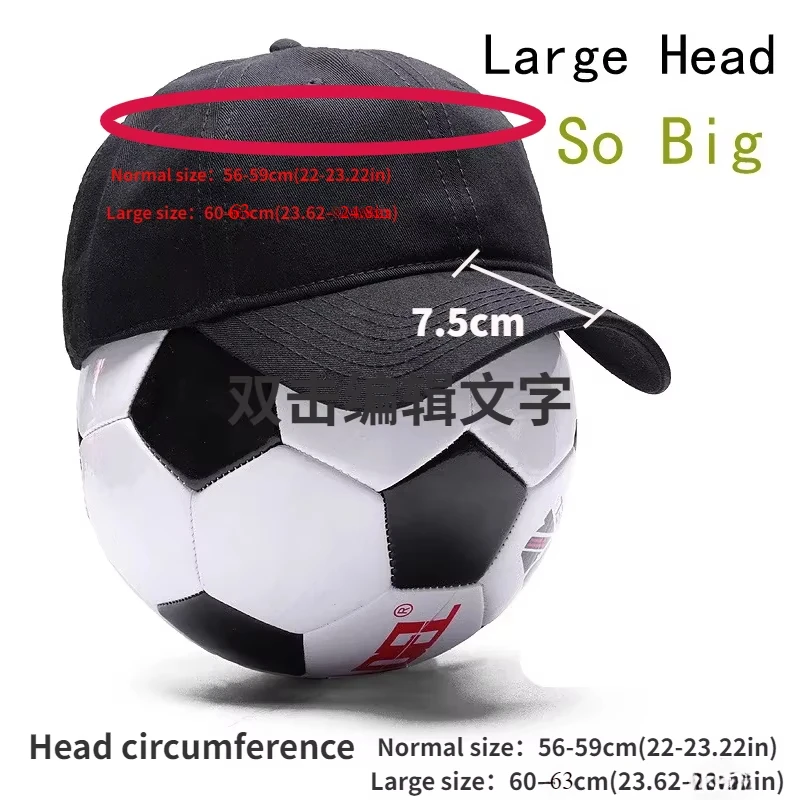 Big Size Cap Men Large Head Baseball Cap for Man Summer Soft Cotton Dad Caps 63CM XL - Image 4
