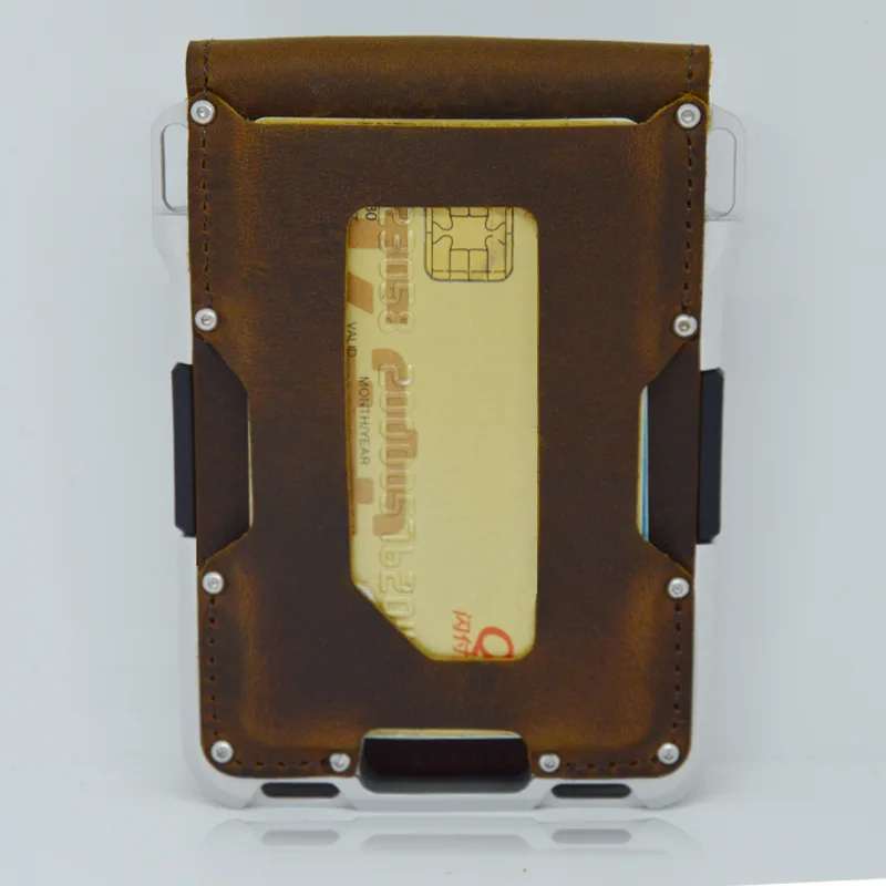 leather Credit Card Holder Wallets Men Brand Rfid Black brown Magic mutifunciton Slim Mini Wallet Small Money Bag Male Purses - Image 15