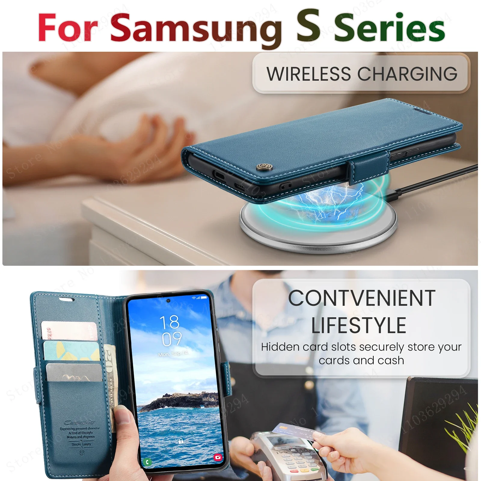 Magnetic Charging Flip Wallet Cards Leather Case for Samsung Galaxy A06 A16 A55 A35 25 15 05S S25 S24 S23 22 Ultra Plus FE Cover - Image 4
