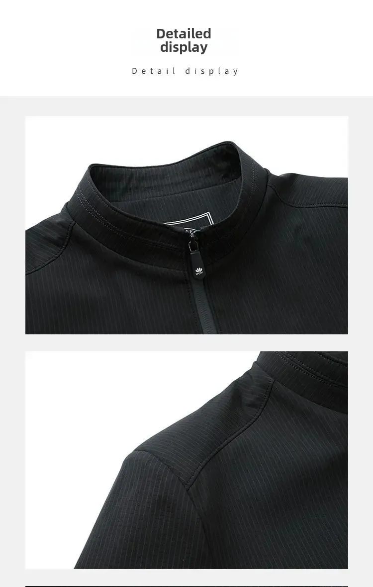 Spring Autumn Men's Stand Collar Jacket Windproof Casual Business Wear Coat Blue Black Khaki Outdoor Overcoat Men Clothing - Image 15