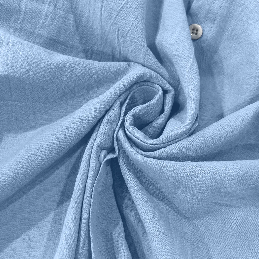 Men's Linen Mandarin Collar Shirt - Breathable Wrinkle-Free New Chinese Style with Pocket (Beige/Black/White, S-XXXL) Wholesale - Image 21