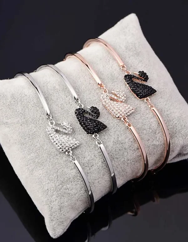 Luxury Zircon Charm Bracelet Jewelry Accessories for Women's Party Gifts Fashion Gold Rose Gold Swan Bangle