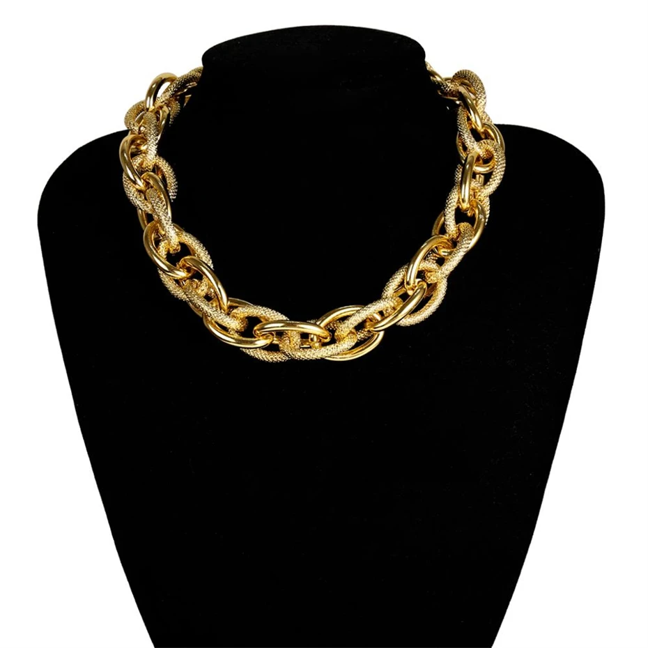 Lacteo Punk Multi Layered Gold Color Chain Choker Necklace Jewelry for Women Hip Hop Big Thick Chunky Clavicle Chain Necklace - Image 11