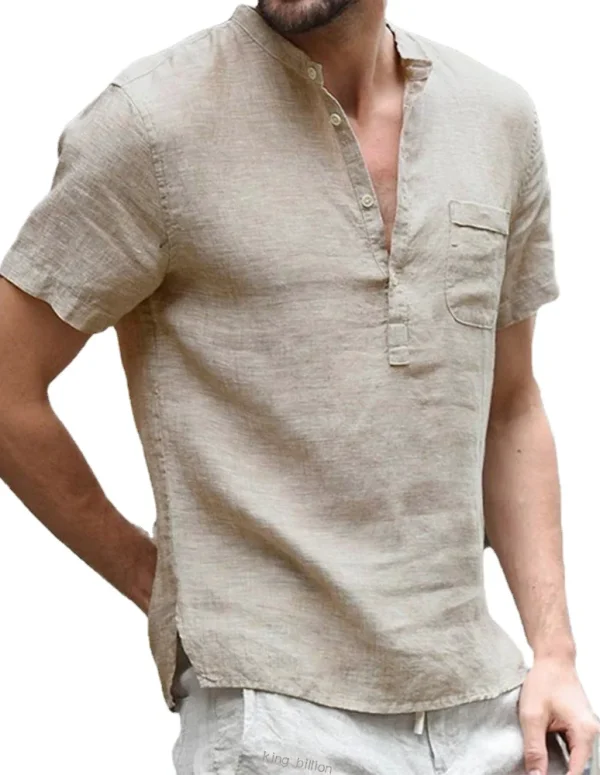 Summer New Men's Short-Sleeved T-shirt Cotton and Linen Led Casual Men's T-shirt Shirt Male  Breathable S-3XL