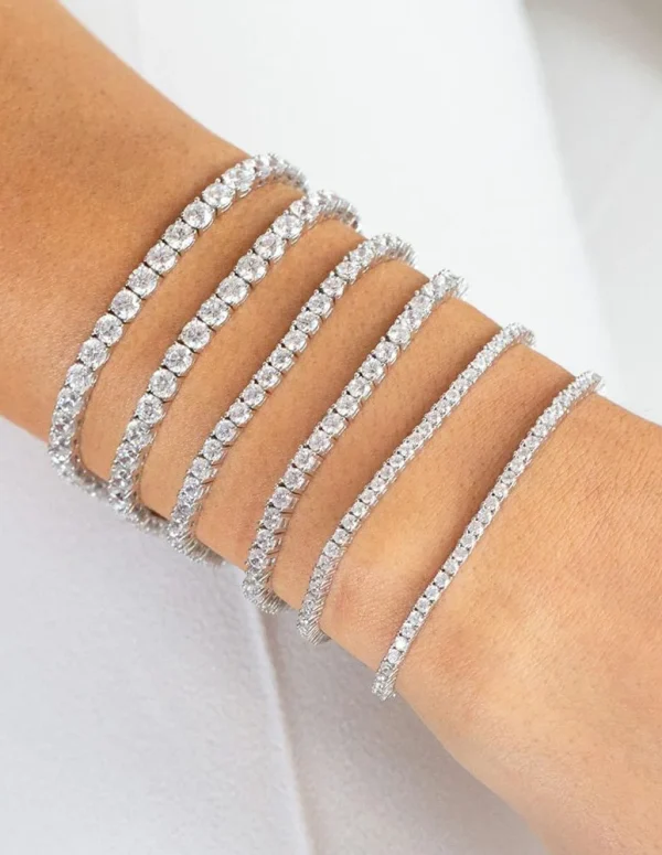 Tennis Chain Bracelets For Women Fashion Small Cubic Zircon Crystal Rose Gold Color Wedding Party Friends Gift Jewelry KC128M