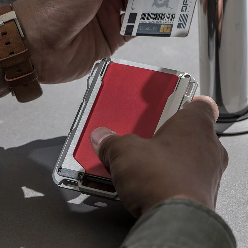 leather Credit Card Holder Wallets Men Brand Rfid Black brown Magic mutifunciton Slim Mini Wallet Small Money Bag Male Purses - Image 32