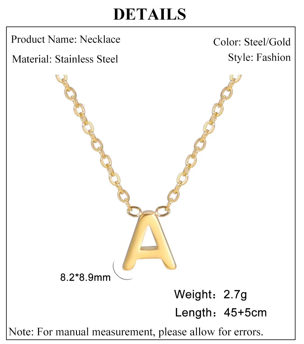 Cazador Minimalist Initial A-Z Letter Necklace for Women Alphabet Stainless Steel Choker Chains Jewelry Birthday Gift Wholesale - Image 15