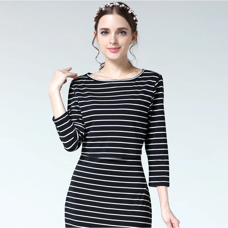 New Spring Striped Maternity Breastfeeding Dresses Pregnancy Clothes Women Pregnant Nursing Lactation Dress Drop Shipping - Image 20