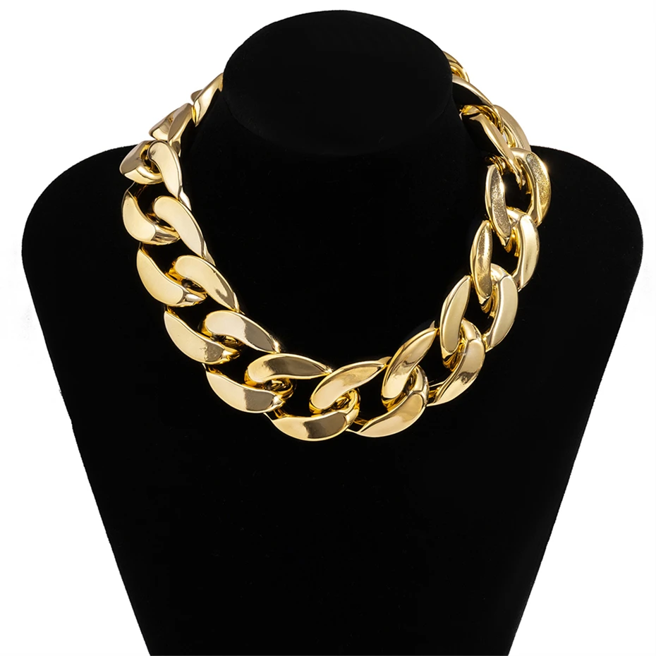 Lacteo Punk Multi Layered Gold Color Chain Choker Necklace Jewelry for Women Hip Hop Big Thick Chunky Clavicle Chain Necklace - Image 17