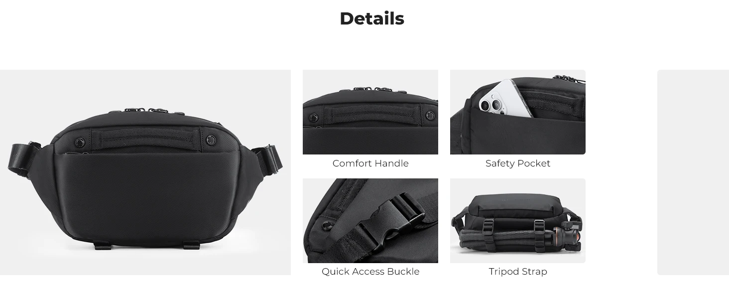 K&F CONCEPT 4L Camera Sling Bag Lightweight Travel Photography Shoulder Bag For Canon Sony DSLR SLR Camera Case Tripod Holder - Image 11