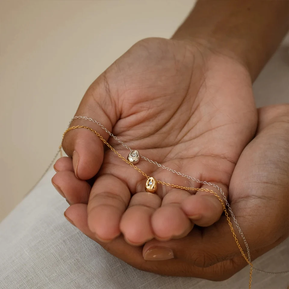 eManco Stainless Steel Gold-Plated Water Drop Pendant Necklace Women's Fine Jewelry Adjustable Short Accessories - Image 12