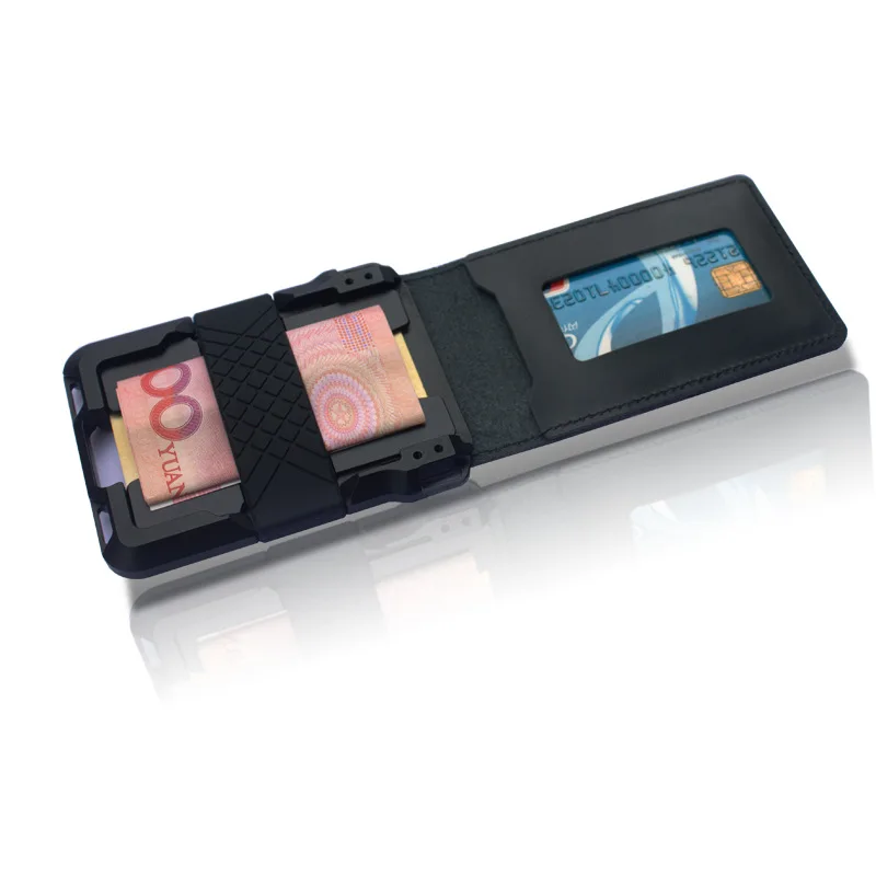 leather Credit Card Holder Wallets Men Brand Rfid Black brown Magic mutifunciton Slim Mini Wallet Small Money Bag Male Purses - Image 19