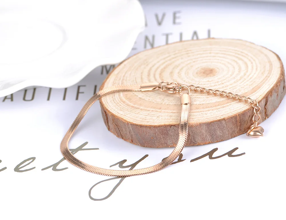 Lokaer Titanium Stainless Steel Snake Chain Thin Bracelets For Women Girls Rose Gold Plated Bohemia Party Blade Bracelet B18075 - Image 15