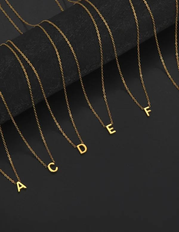 Cazador Minimalist Initial A-Z Letter Necklace for Women Alphabet Stainless Steel Choker Chains Jewelry Birthday Gift Wholesale