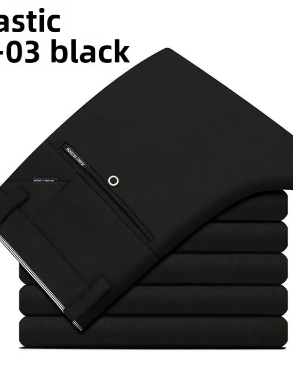 Elastic Waist Dress Pants Men, Professional Office Trousers Wrinkle Resistant, Spring Autumn Slim Fit Thin Business Chino Pants