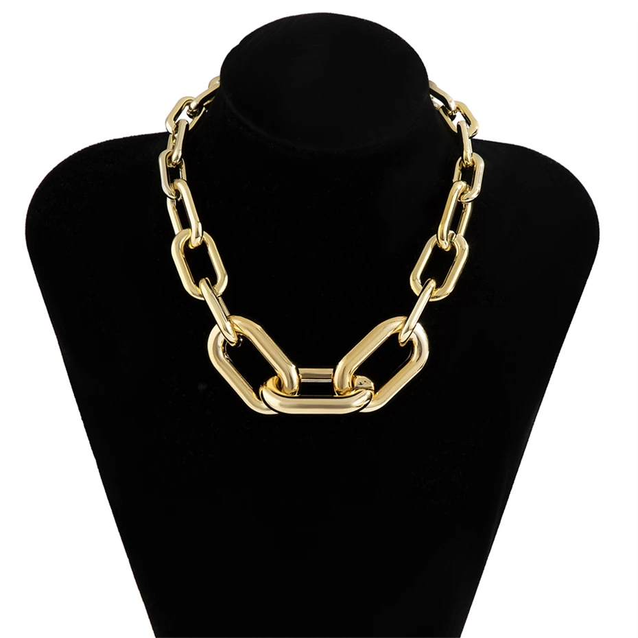 Lacteo Punk Multi Layered Gold Color Chain Choker Necklace Jewelry for Women Hip Hop Big Thick Chunky Clavicle Chain Necklace - Image 19