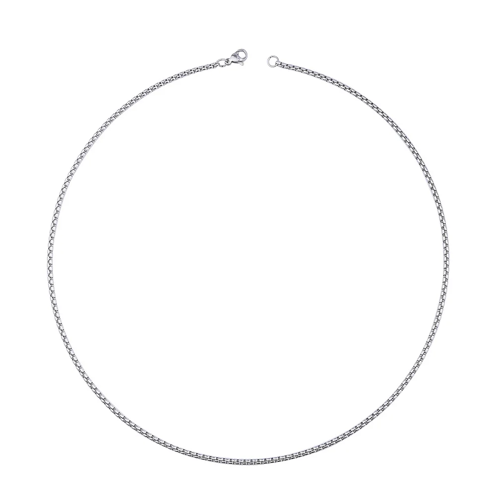 Stainless Steel Square Box Chain Necklace For Men Women Retro Black Gold Silver Color Choker Metal Jewelry DIY Accessories - Image 6