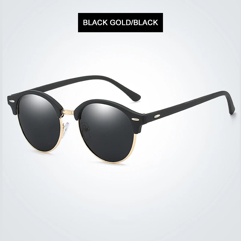 Classic Round Polarized Sunglasses Men Women Brand Designer Retro Half Frame Sun Glasses Vintage Driving Vacation Eyewear UV400 - Image 8