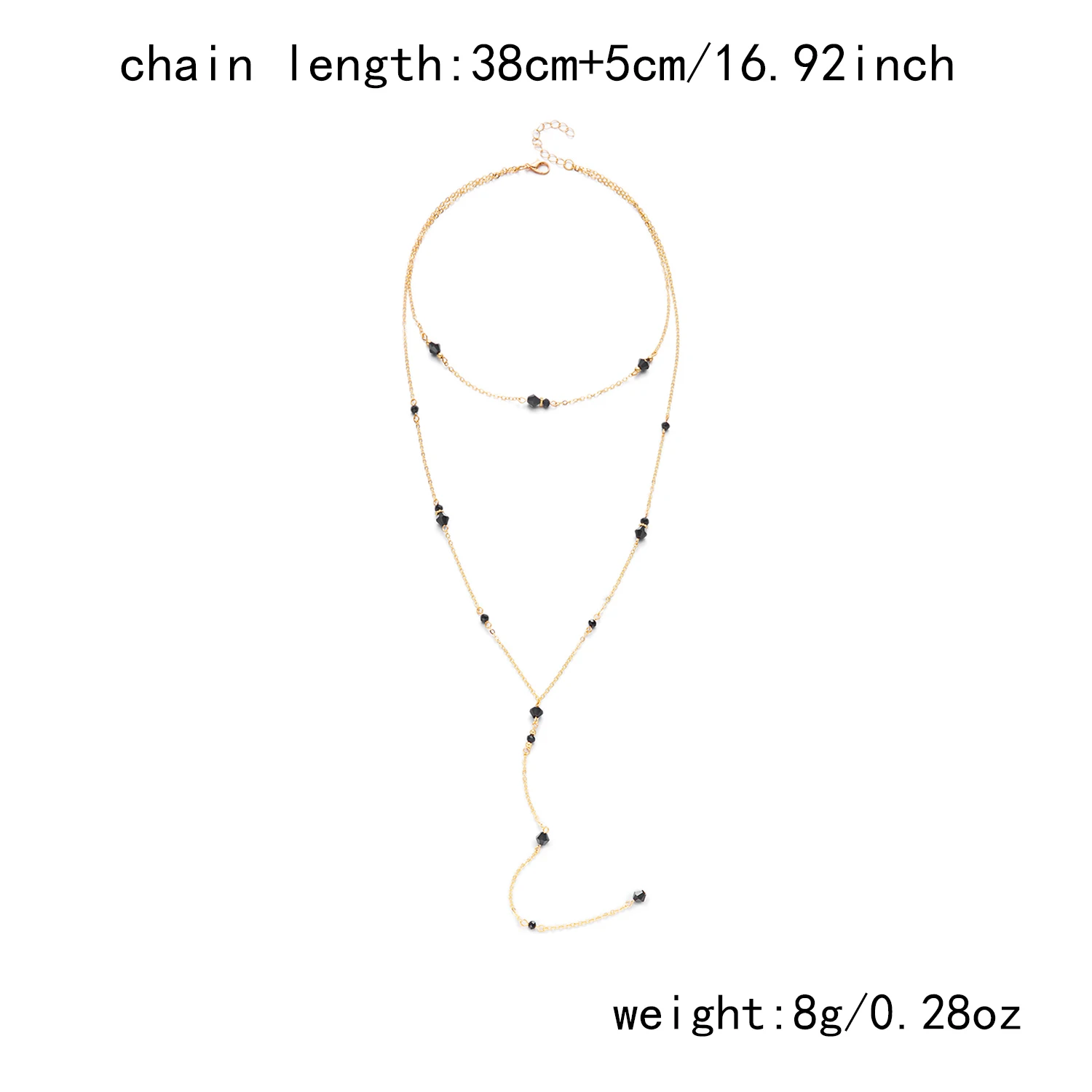 Fashion Simple Crystal Tassel Y-Shaped Necklace for Women Double Layer Gold Color Sweater Chain Long Necklace Party Jewelry Gift - Image 11