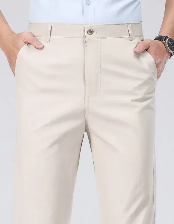 2025 Mens Cotton Trousers Man Business Casual Pants Office Black Chino Pants Khaki Grey Navy Trousers 29-40