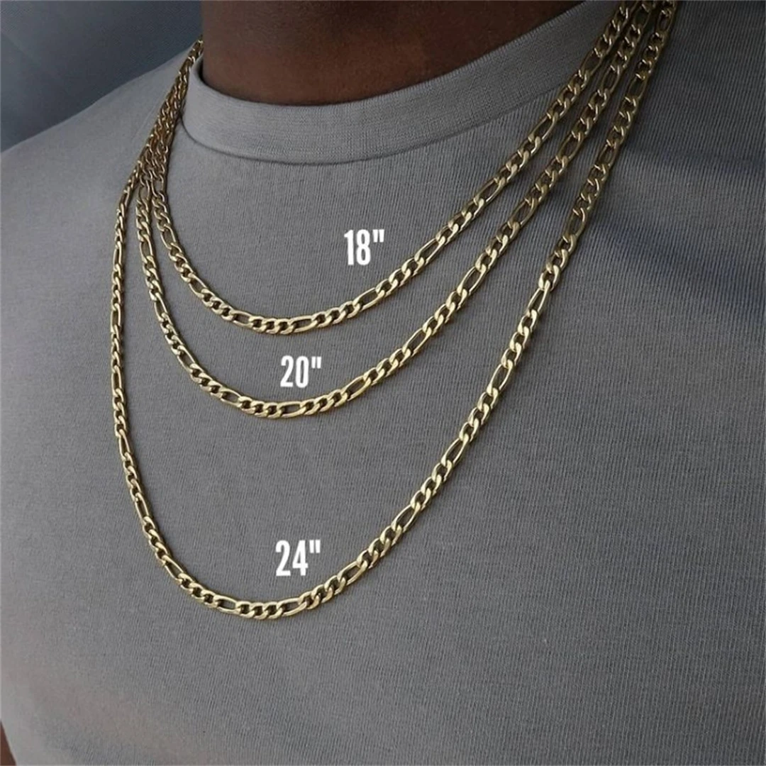 Fashion New Figaro Chain Necklace Men's Punk Silver Color Stainless Steel Long Necklace Men's Hip Hop Jewelry Gift - Image 5