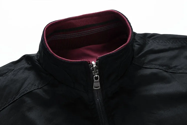 Men's Double-Sided Wear Busin Coat Spring Autumn Cotton Casual Jaet Busin Sle V-Ne Zipper ket Wear-resistant - Image 14
